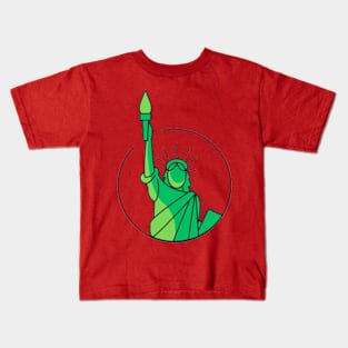 nyc green Liberty Kids T-Shirt